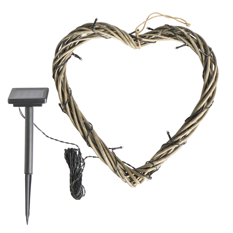Sainsbury's solar wicker heart 35cm - British product