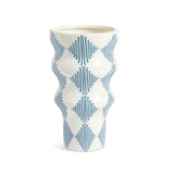 Habitat Harlequin ceramic flared vase blue - British product