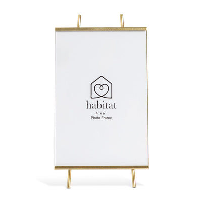 Sainsburys Habitat Easel Glass Photo Frame Gold 18x10cm- Buy online at McGrocer