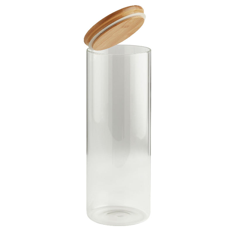 Habitat glass storage jar bamboo lid 1.8L, UK version