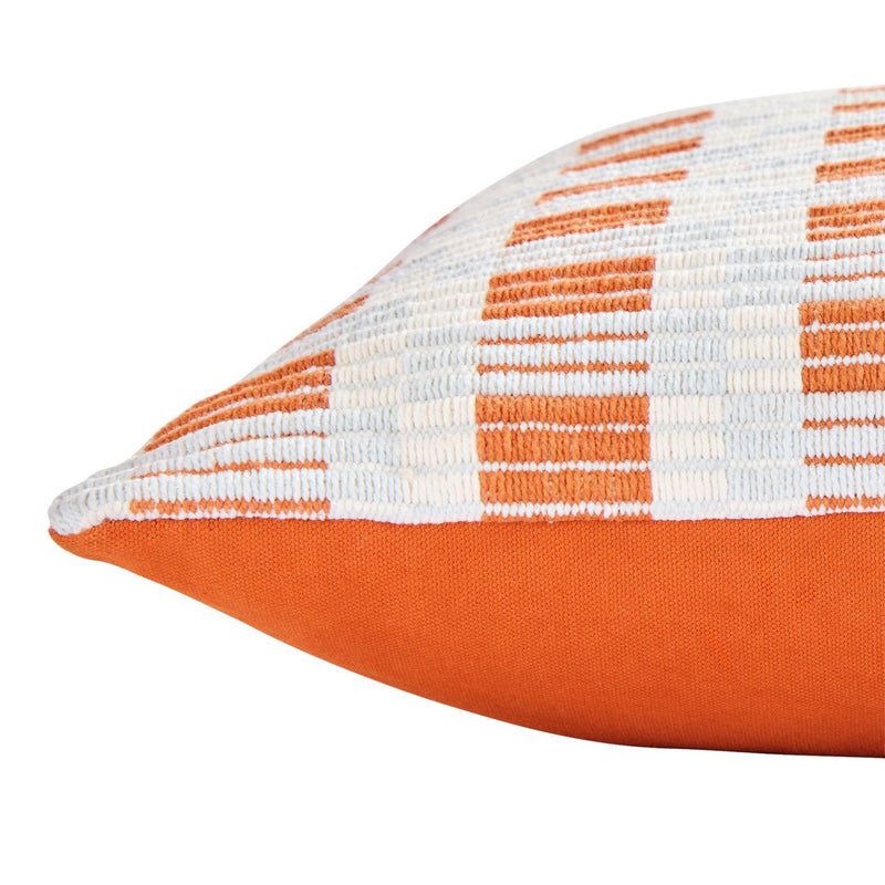 Habitat woven cushion blue and rust 43x43cm, UK version