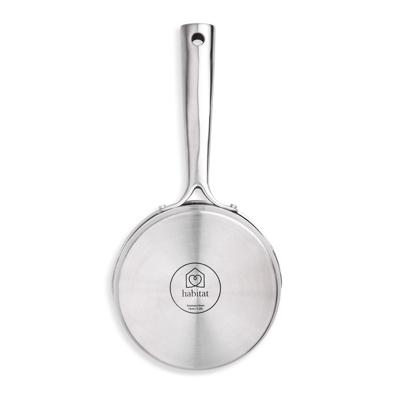 Habitat Ellipse brushed stainless steel saucepan 16cm, UK version