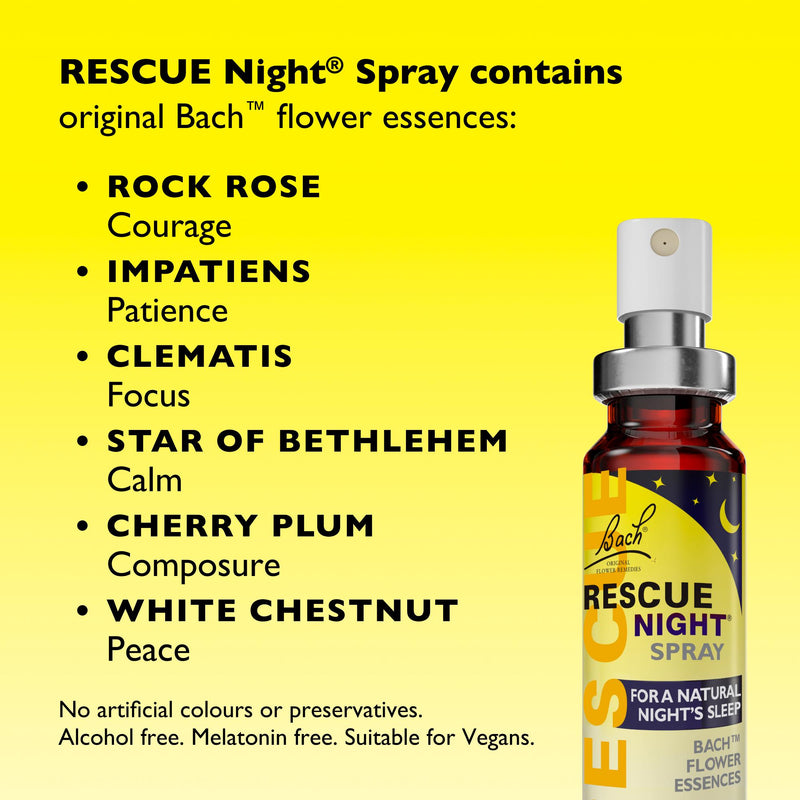 Bach Rescue Night Spray 20ml, imported from the UK