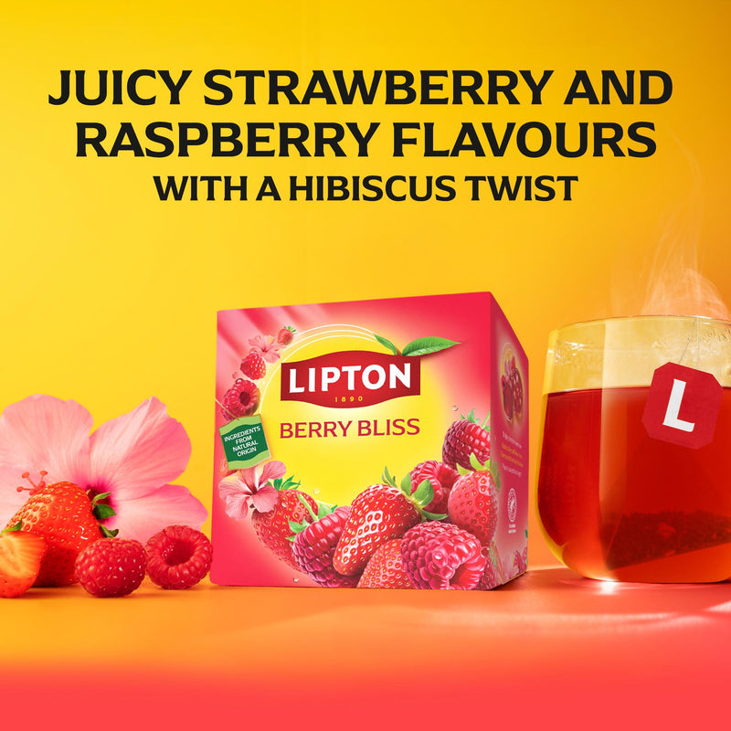 Lipton Berry Bliss herbal tea bags 20 x 2.1g, imported from the UK