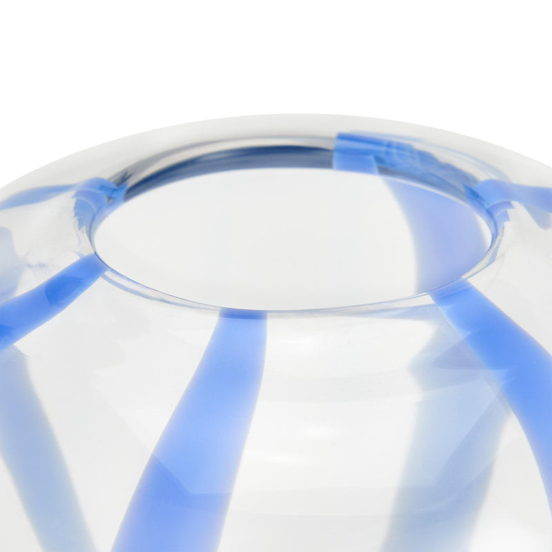 Habitat glass vase Blue Stripe 28.8cm height, UK version