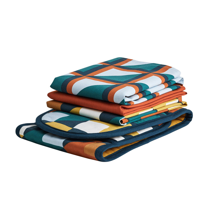 Habitat Pack of 3 Geo Cube tea towels 66x46cm - British product