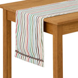 Habitat Floral Stripe Cotton Table Runner Green 220 x 33cm, UK version