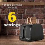 Russell Hobbs Textures Black Toaster 2 Slice, imported from the UK