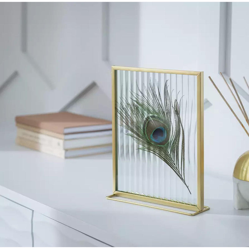 Habitat gold reeded glass photo frame 5x7, UK version