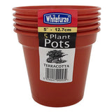Sainsburys Whitefurze Pack of 5 Plastic Plant Pots - 12.7cm- Buy online at McGrocer