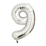 Sainsbury's Home Number 9 Silver Foil Balloon 34 inch (British brand)