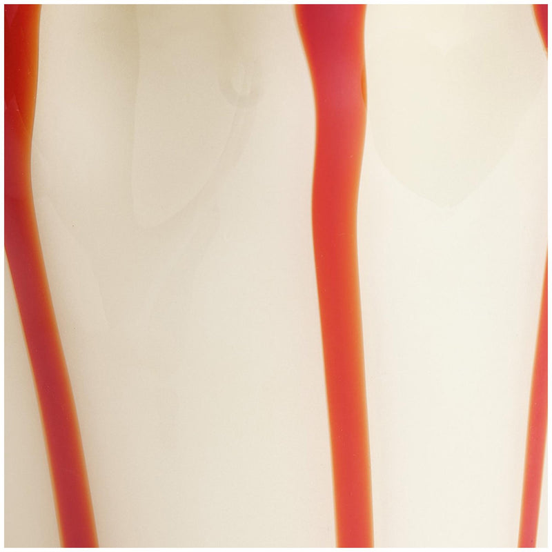 Habitat milk glass handkerchief red stripe vase, imported from the UK