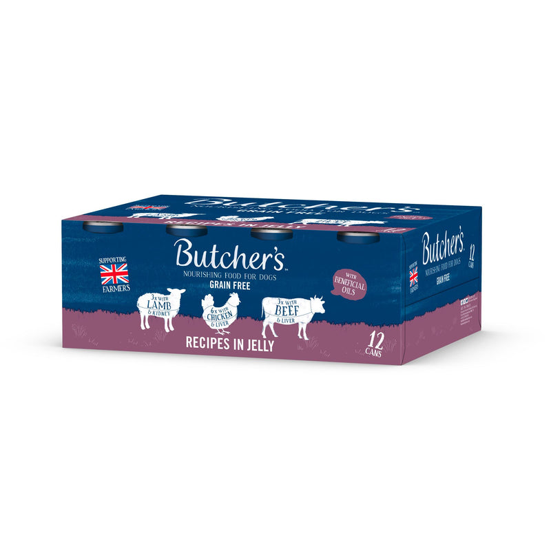 Butcher's recipes in jelly dog food 12x400g, imported from the UK