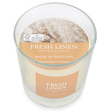 Wax Lyrical Fresh Linen candle 190g, imported from the UK