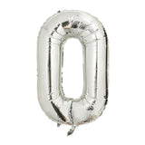 Sainsbury's Home silver foil balloon number 0 34 inch (British brand)