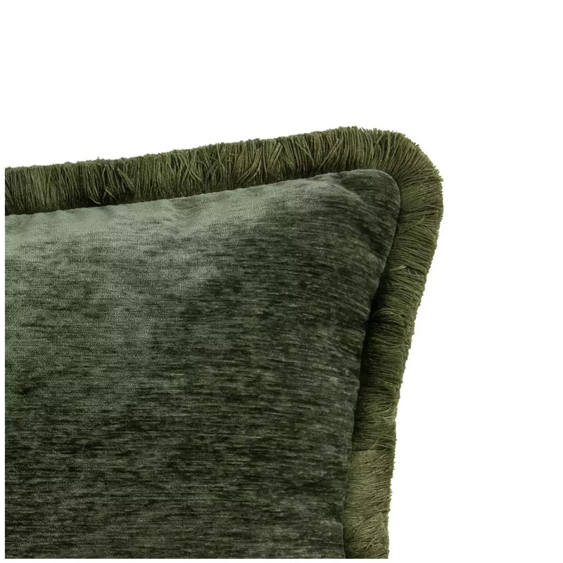 Habitat fringed chenille green cushion 43x43cm (British brand)