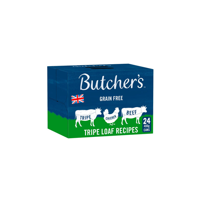 Butcher's Tripe Loaf wet dog food 24 x 400g, UK version