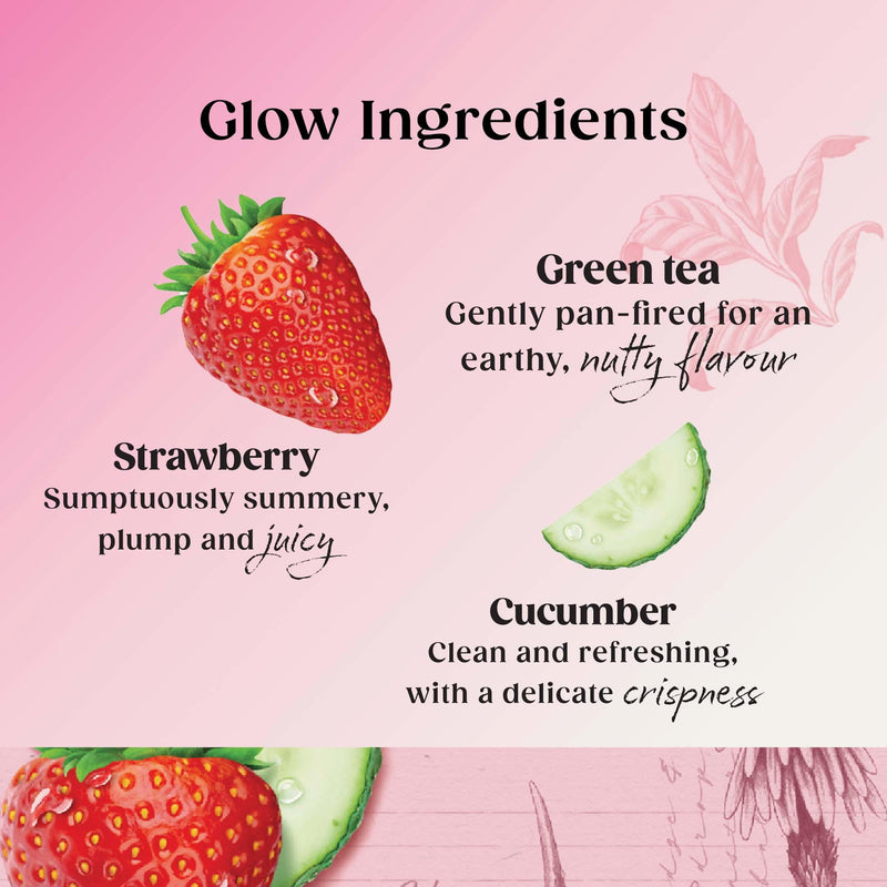 Twinings Superblends Glow strawberry cucumber green tea 20 bags, imported from the UK