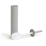 Slimline Toilet Brush with Lid and Removable Bin in Matte Grey Steel