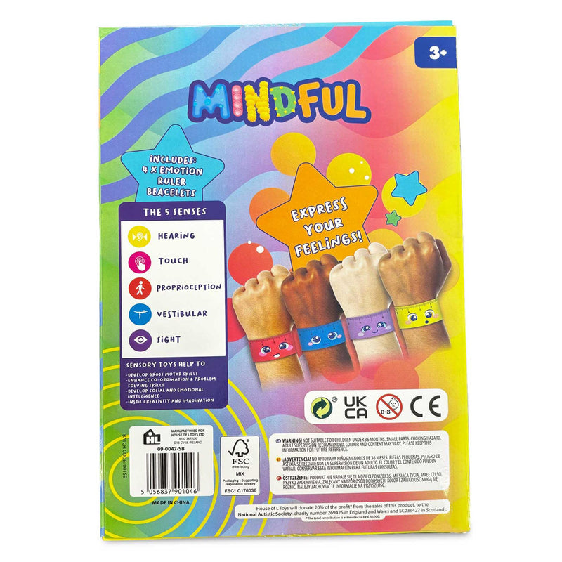 Emotion Ruler Bracelet Assorted Multi-coloured 4 Pack, imported from the UK