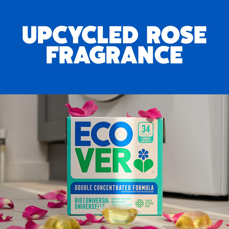 Ecover bio laundry capsules upcycled rose 34 Count - British product