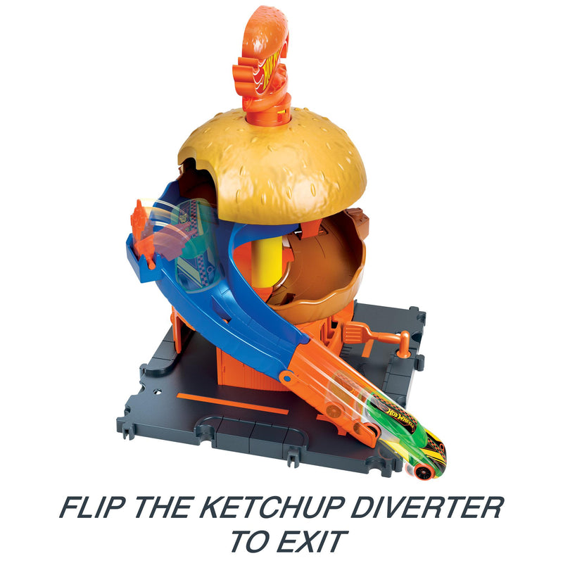 Hot Wheels City themed playset with vehicle, imported from the UK