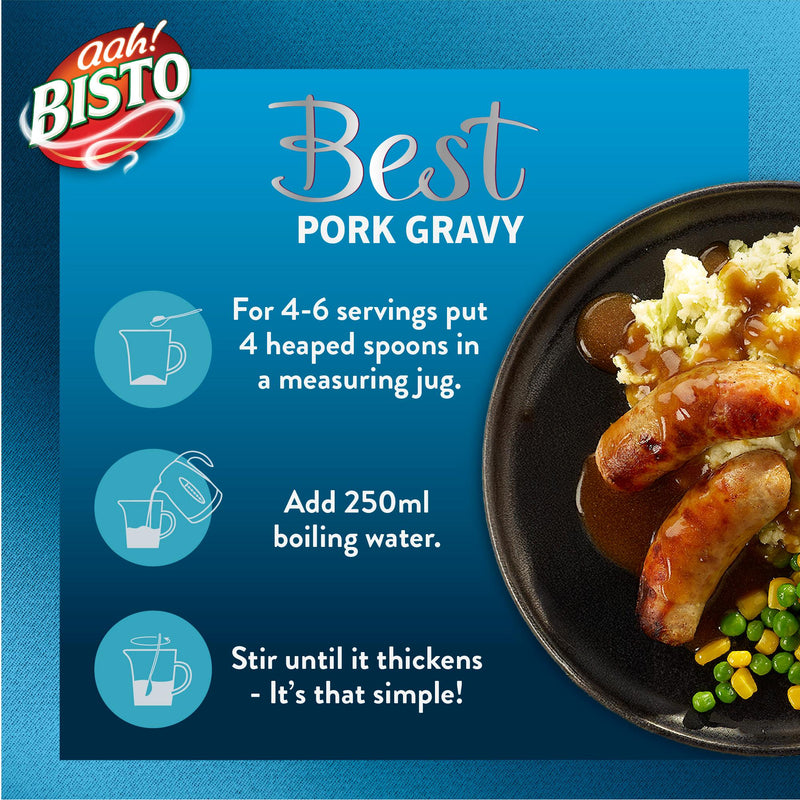 Bisto Best pork gravy granules 230g jar, UK version