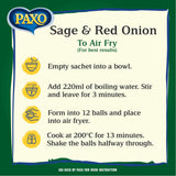 Paxo Sage & Red Onion Stuffing Mix 150g, imported from the UK