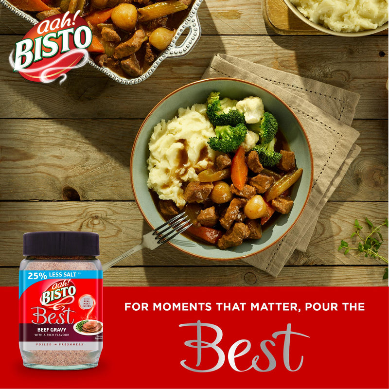 Bisto reduced salt beef gravy granules 230g - British product