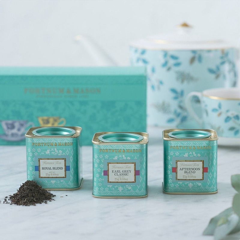 Fortnum's tea trio three mini tins 3x25g (British brand)