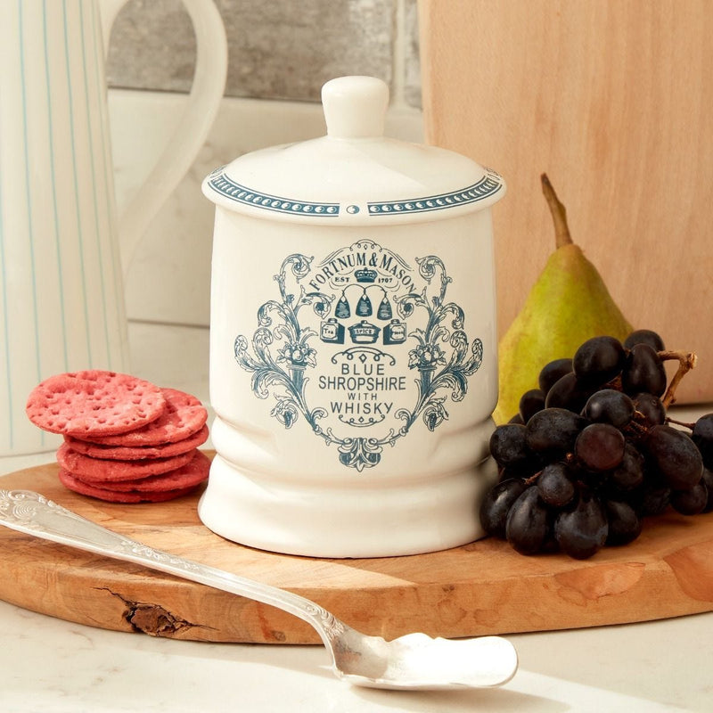 Fortnum & Mason Blue Shropshire cheese with whisky 350g jar, UK version