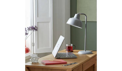 Habitat Benson Metal Table Lamp in Matt Grey