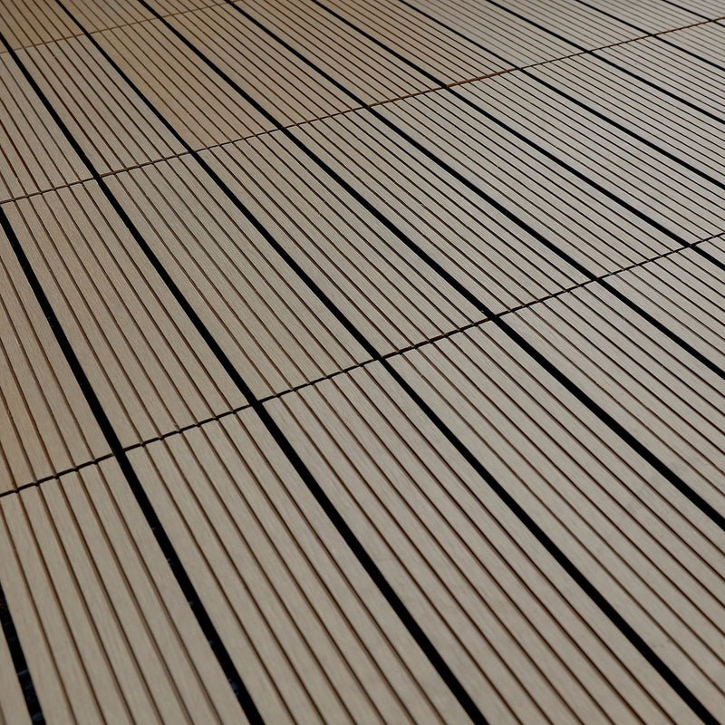Workpro composite decking tiles Brown-Slatted 4 pieces (British brand)