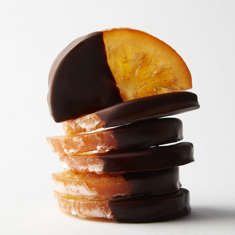 Chocolate-dipped orange slices with dark chocolate, 140g - British product