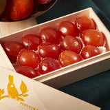 Glacé apricots in a wooden box, 500g, imported from the UK