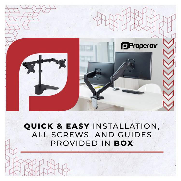ProperAV swing arm monitor mount black 34 inch - British product