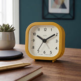 Acctim analogue alarm clock in mustard - British product