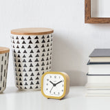 Acctim analogue alarm clock in mustard - British product
