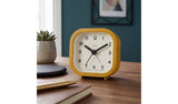 Acctim analogue alarm clock in mustard - British product