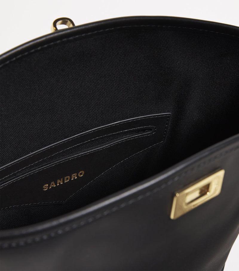 Sandro Paris small leather bucket bag, UK version