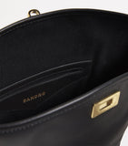 Sandro Paris small leather bucket bag, UK version