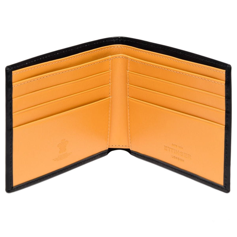 Ettinger bridle billfold wallet black and yellow (British brand)