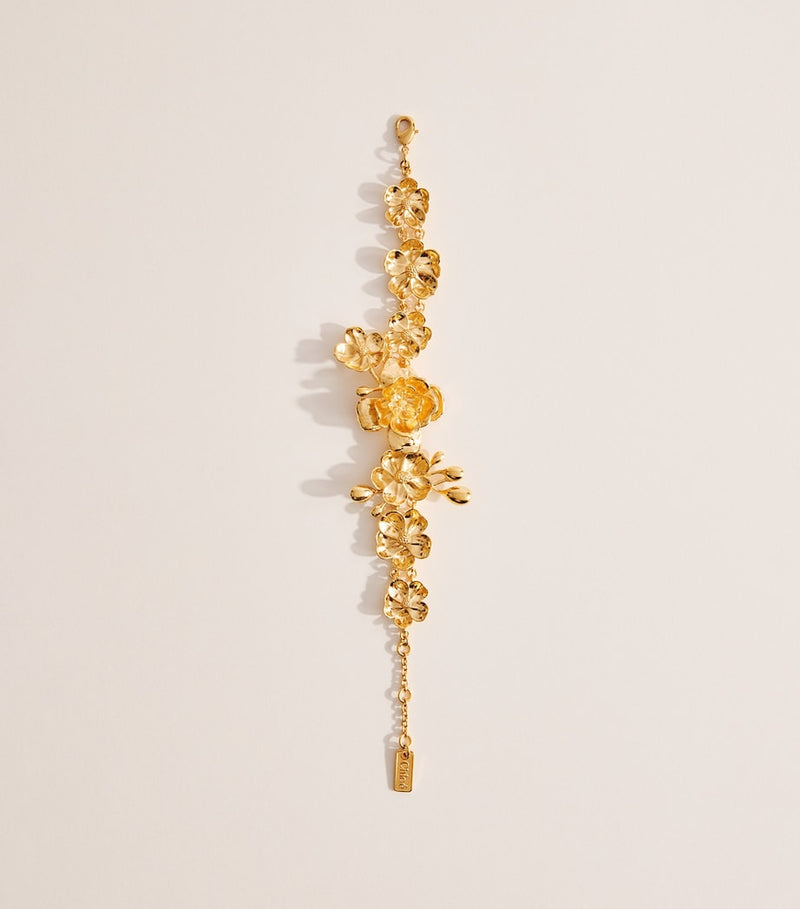 Chloé Bouquet Bracelet floral motifs gold tone, imported from the UK