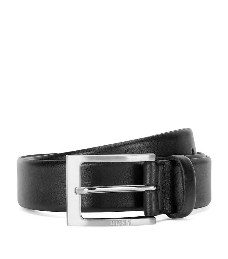 BOSS genuine leather belt with logo buckle (British brand)