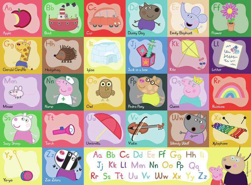 Ravensburger Peppa Pig Alphabet Giant Floor Puzzle 24 piece, imported from the UK
