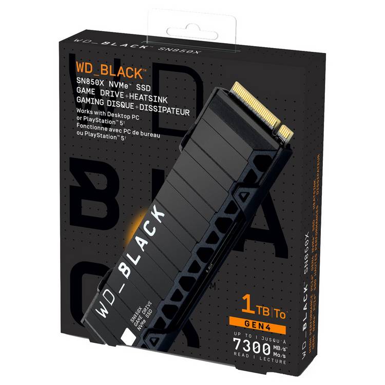 WD_BLACK SN850X NVMe SSD 1TB heatsink, imported from the UK