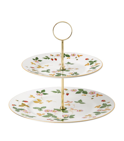 Wedgwood Wild Strawberry zweistöckiger Tortenständer