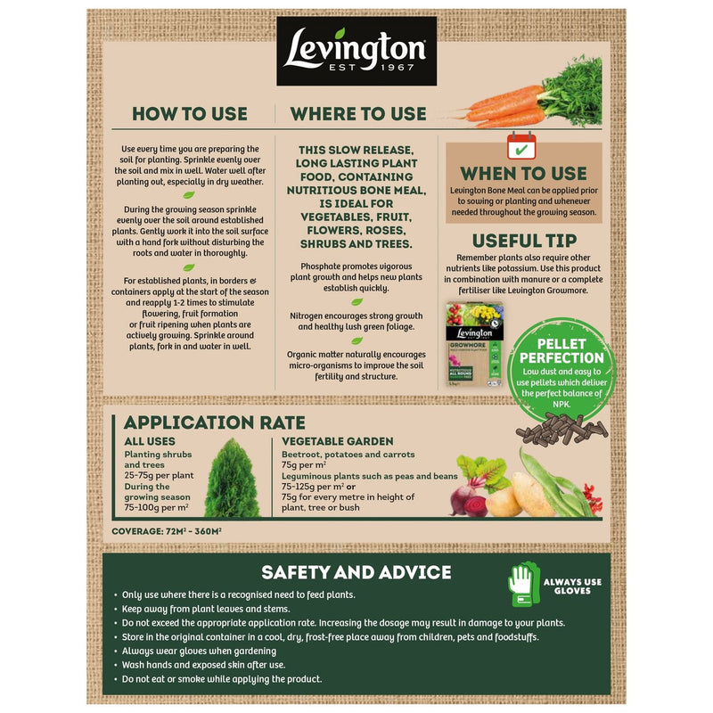 Levington Bone Meal Multi Purpose Plant Food 9kg, UK version