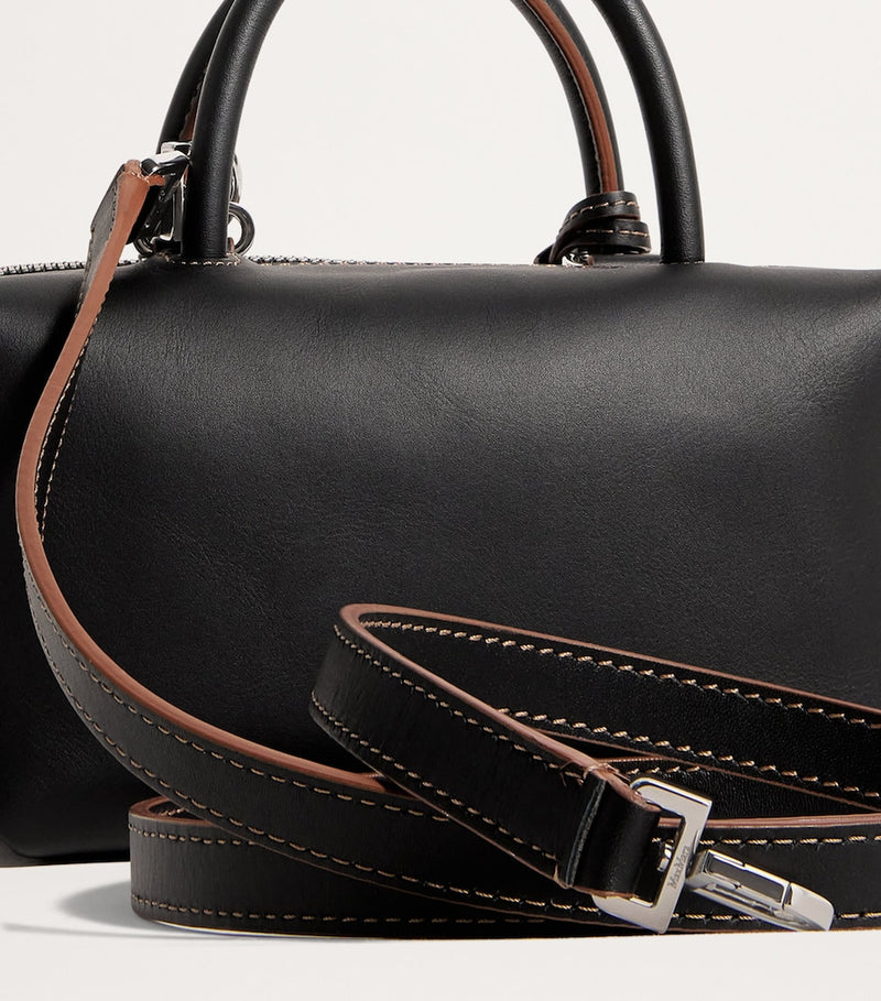 Max Mara small leather satchel bag calfskin suede lining, imported from the UK