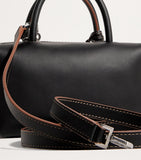 Max Mara small leather satchel bag calfskin suede lining, imported from the UK